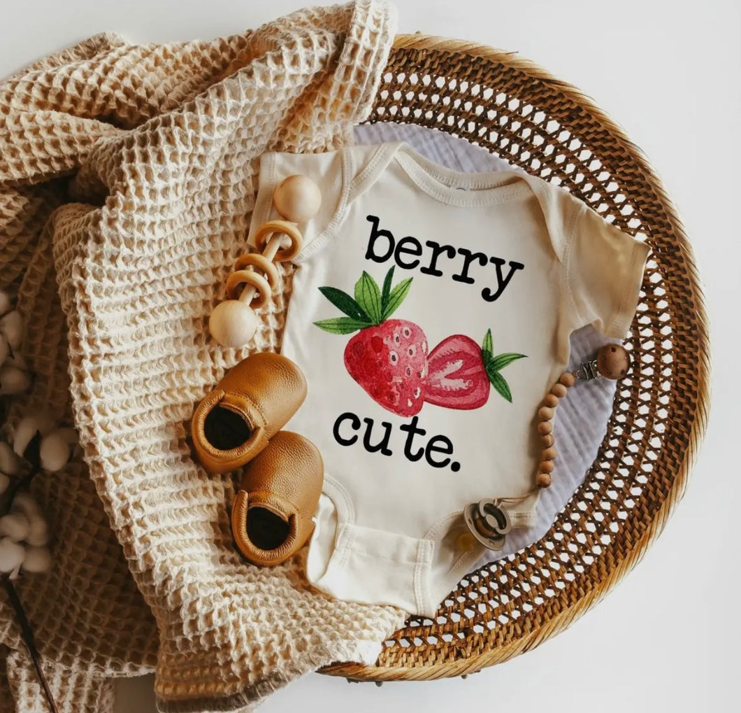 Berry Cute Strawberries Baby Bodysuit