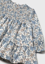 Load image into Gallery viewer, Baby Ruffled Velvet Dress- Blue Bell
