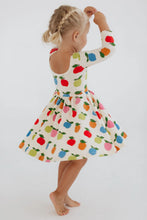 Load image into Gallery viewer, Colorful Apples Twirl Dress
