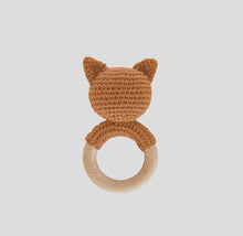 Load image into Gallery viewer, Cotton Crochet Rattle Teether Fox
