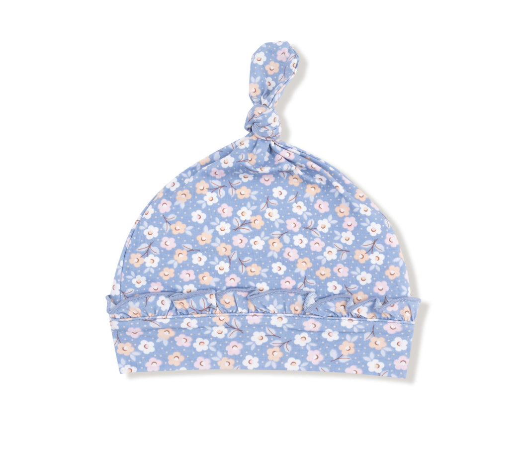 Ruffle Knotted Hat- Country Calico