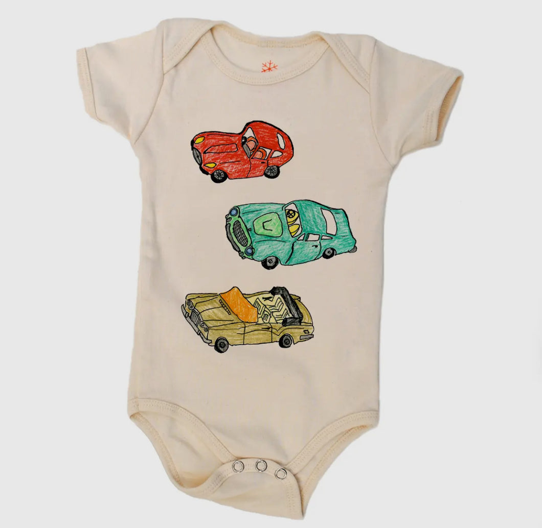 Baby Organic Bodysuit- 3 Cars