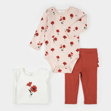 Load image into Gallery viewer, Poppy Print 3pc Newborn Set
