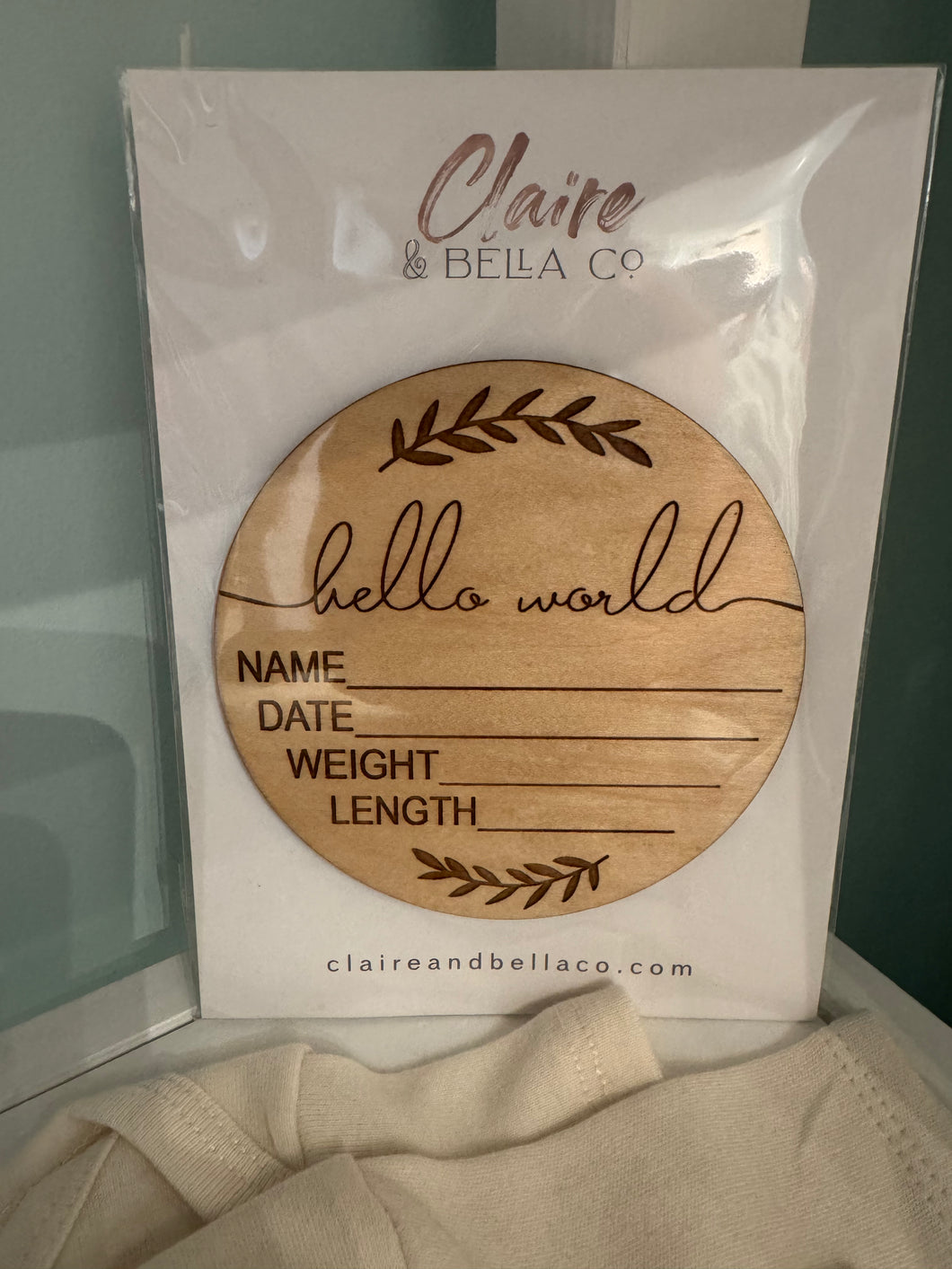 Hello World Birth Round Sign