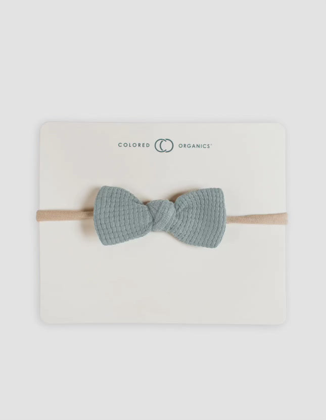 Organic Baby Waffle Dainty Bow - Ocean