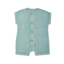 Load image into Gallery viewer, Muslin Short Sleeve Romper - Teal
