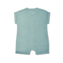 Load image into Gallery viewer, Muslin Short Sleeve Romper - Teal
