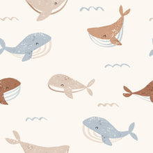 Load image into Gallery viewer, Whales Sleeveless Kangaroo Baby Jumpsuit

