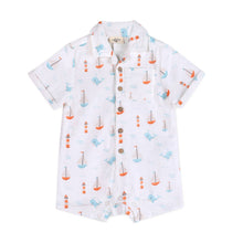 Load image into Gallery viewer, Sailboat Baby Button Romper
