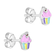 Load image into Gallery viewer, Cupcake Sterling Silver Earrings
