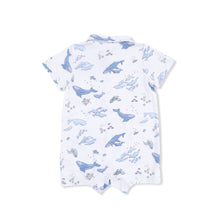 Load image into Gallery viewer, Watercolor Blue Whales - Polo Shortie
