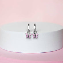 Load image into Gallery viewer, Butterfly Hoop Sterling Silver Earrings
