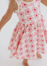 Load image into Gallery viewer, Sleeveless Twirl Dress in Pink Daisies
