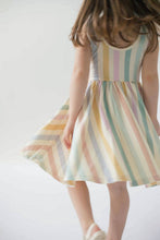 Load image into Gallery viewer, Sleeveless Twirl Dress in Pastel Stripes
