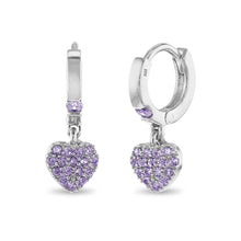 Load image into Gallery viewer, Puffed Heart Hoop Sterling Silver Earrings
