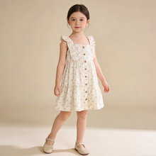 Load image into Gallery viewer, Organic Flutter Buttoned Tiered Dress - Spring Weave
