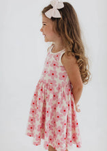 Load image into Gallery viewer, Sleeveless Twirl Dress in Pink Daisies
