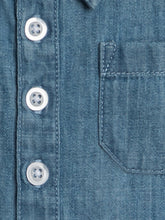 Load image into Gallery viewer, Colored Organics - Ted Chambray Collared Romper
