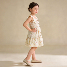 Load image into Gallery viewer, Organic Flutter Buttoned Tiered Dress - Spring Weave
