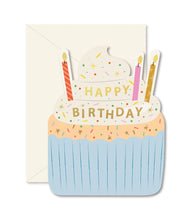 Load image into Gallery viewer, Birthday Cupcake die-cut folded Greeting Card
