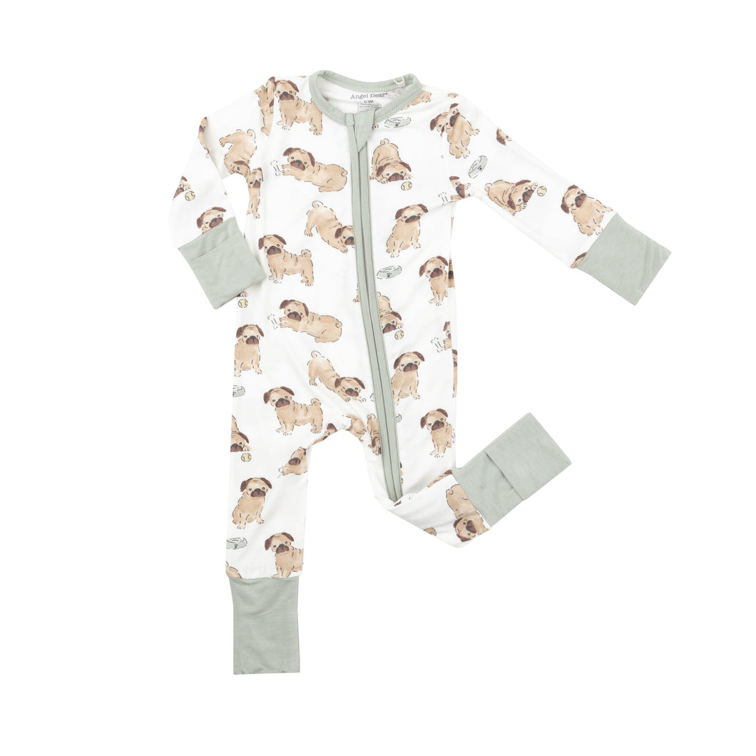 2- Way Zipper Romper Pugs