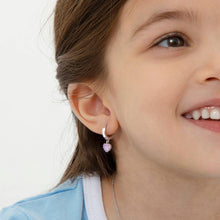 Load image into Gallery viewer, Puffed Heart Hoop Sterling Silver Earrings
